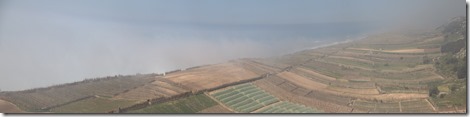 0593 - Panorama, Champs dans le brouillard, Nord Safi, R301, Essaouira vers Casablanca-8 images
